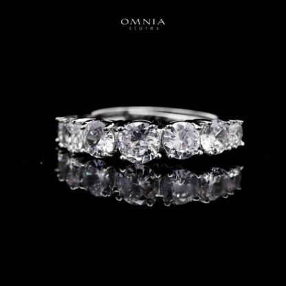 Omnia Huda White Bridal Full Set in High Quality Zircon Stone in Rhodium Plated - Image 3