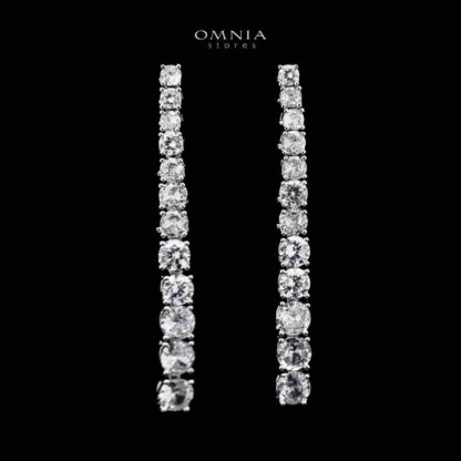 Omnia Huda White Bridal Full Set in High Quality Zircon Stone in Rhodium Plated - Image 5