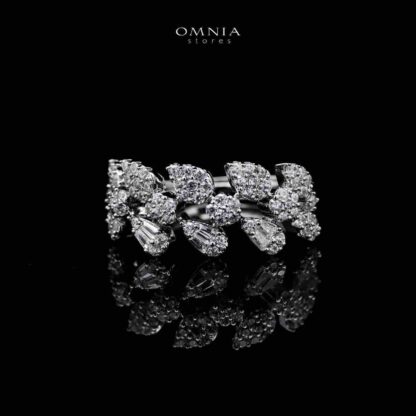 Omnia Amirat White Bridal Full Set in High Quality Zircon Stone in Rhodium Plated - Image 5