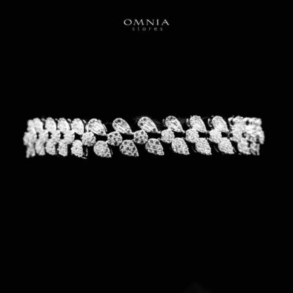 Omnia Amirat White Bridal Full Set in High Quality Zircon Stone in Rhodium Plated - Image 4