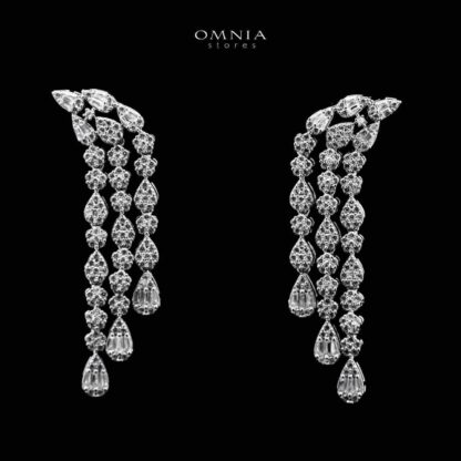 Omnia Amirat White Bridal Full Set in High Quality Zircon Stone in Rhodium Plated - Image 3