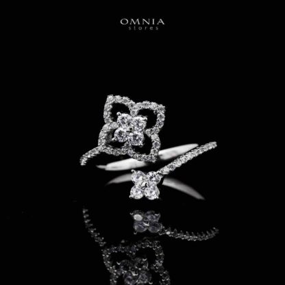 Omnia Daniah White Bridal Full Set in High Quality Zircon Stone in Rhodium Plated - Image 5