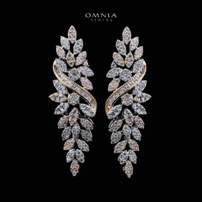 Omnia Abeera Golden Bridal Full Set in High Quality Zircon Stone Rhodium Plated - Image 4