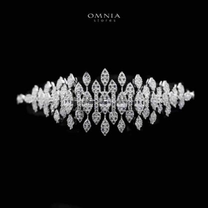 Omnia Calila White Bridal Full Set in High Quality Zircon Stone in Rhodium Plated - Image 5