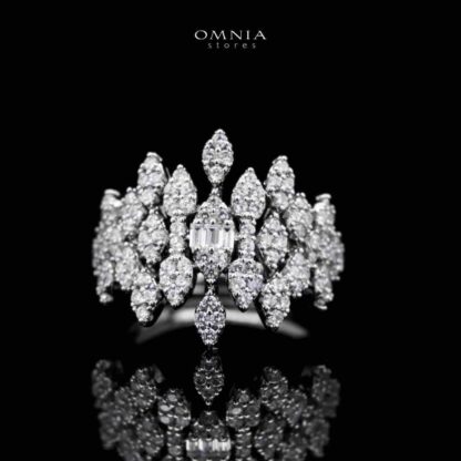 Omnia Calila White Bridal Full Set in High Quality Zircon Stone in Rhodium Plated - Image 3