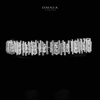 Omnia Eshaal White Bridal Full Set in High Quality Zircon Stone in Rhodium Plated - Image 5