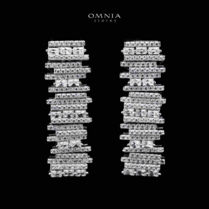 Omnia Eshaal White Bridal Full Set in High Quality Zircon Stone in Rhodium Plated - Image 4