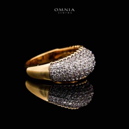 Omnia Taheera Golden Ring in 925 Silver with High-Quality White Simulated Diamonds - Image 3