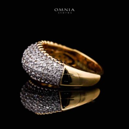 Omnia Taheera Golden Ring in 925 Silver with High-Quality White Simulated Diamonds - Image 2