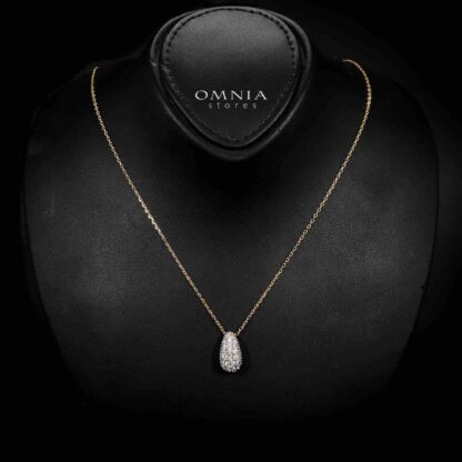 Omnia Taheera Golden Pendant Necklace in 925 Silver with High-Quality White Simulated Diamonds - Image 2