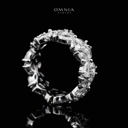 Omnia Asfiya Silver Ring in 925 Silver with High-Quality White Simulated Diamonds - Image 3