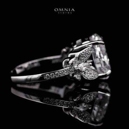 Omnia Maysun Pure White Ring in 925 Silver with High Quality Simulated Diamonds - Image 3