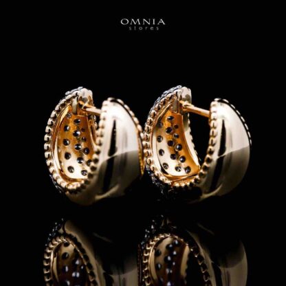 Omnia Taheera Gold Plated Earrings in 925 Silver with High-Quality White Simulated Diamonds - Image 2