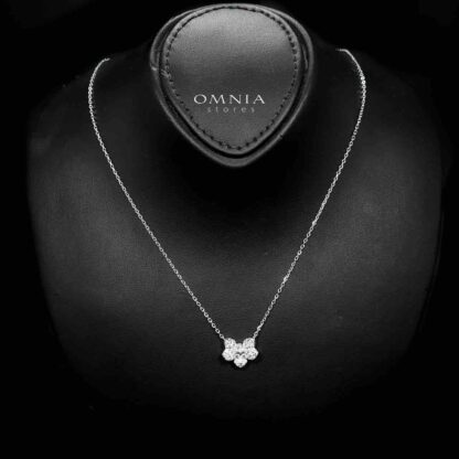 Omnia Barirah Silver Necklace in 925 Silver with High-Quality White Simulated Diamonds - Image 2