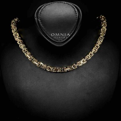 Omnia Badiyah 18k Gold Plated Necklace & Bracelet Set in High-Quality 6mm Stainless Steel - Image 2
