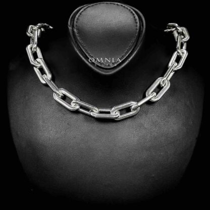 Omnia Diyanah Silver Color Necklace,Bracelet & Earrings Set in High-Quality 13mm Stainless Steel - Image 2
