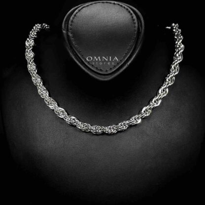 Omnia Faridah Silver Color Necklace and Bracelet Set in High-Quality 8mm Stainless Steel - Image 2