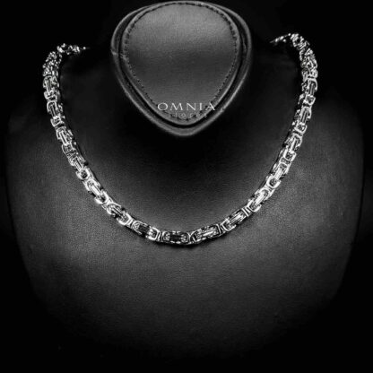 Omnia Badiyah Silver Color Necklace & Bracelet Set in High-Quality 6mm Stainless Steel - Image 2
