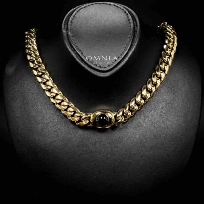 Omnia Hilyah 18k Gold Plated Necklace & Bracelet Set in High-Quality 12mm Stainless Steel - Image 2