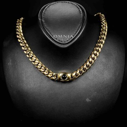 Omnia Hilyah 18k Gold Plated Necklace & Bracelet Set in High-Quality 10mm Stainless Steel - Image 2