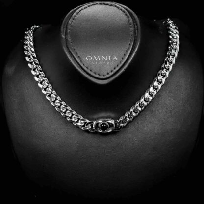 Omnia Hilyah Silver Color Necklace & Bracelet Set in High-Quality 10mm Stainless Steel - Image 2