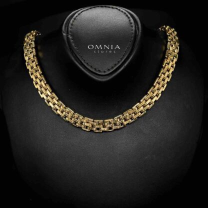 Omnia Islah Copper Plated Gold Color Necklace,Bracelet and Earrings Set in High-Quality 11mm Stainless Steel - Image 2