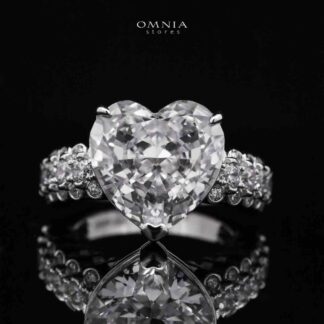 Omnia Eftal White 6.0 Carat Ring 92.5 Silver High Quality Simulated diamonds