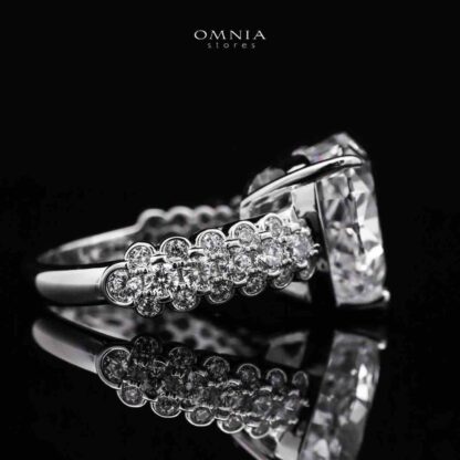 Omnia Eftal White 6.0 Carat Ring 92.5 Silver High Quality Simulated diamonds - Image 3