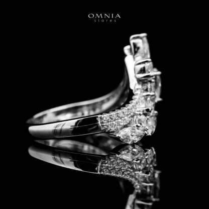 Omnia Amalina Silver Ring in 925 Silver with High Quality White Simulated Diamonds Stones - Image 3