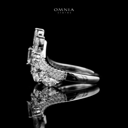 Omnia Amalina Silver Ring in 925 Silver with High Quality White Simulated Diamonds Stones - Image 2