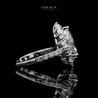 Omnia Taleeda Silver Ring in 925 Silver with High Quality White Simulated Diamonds Stones - Image 3