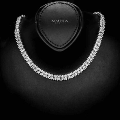 Omnia Manahil Bridal Full Set in High Quality Zircon Stone Rhodium Plated - Image 2