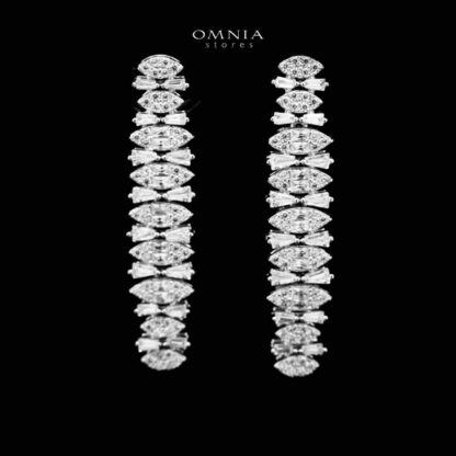 Omnia Manahil Bridal Full Set in High Quality Zircon Stone Rhodium Plated - Image 4