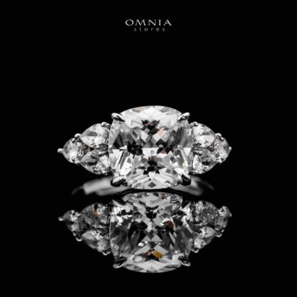 Omnia Nazaha Bridal Full Set in Rhodium Plated with High Quality White Zircon Stones - Image 4