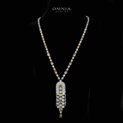 Omnia Jane Yellow Bridal Set in High Quality Zircon Stone in Rhodium Plated - Image 2