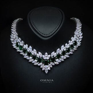 Omnia Buthaina Green Bridal Full Set High Quality Simulated Diamonds