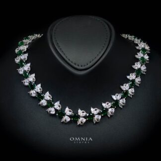 Omnia Muna Green Bridal Full Set in High Quality Simulated Diamonds