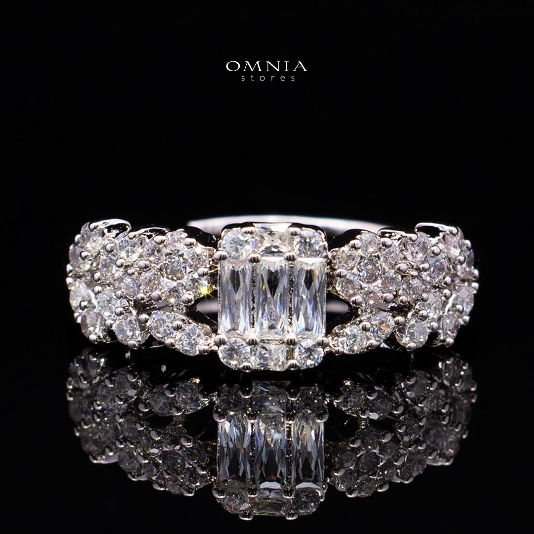 Omnia Elham White Luxury Bridal Full Set with Rhodium Plated in High Quality White Zircon Stone Rhodium Plated - Image 4