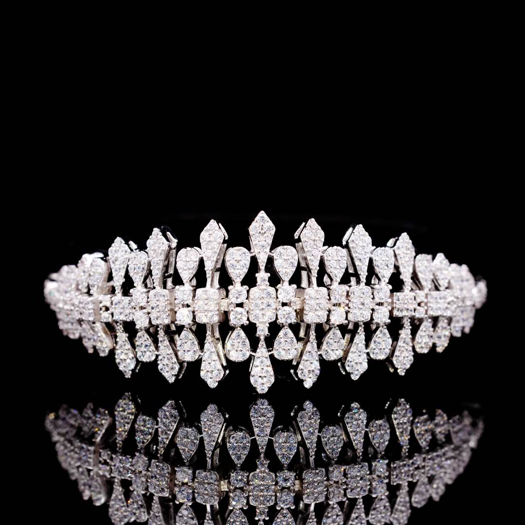 Omnia Ahlina White Bridal Full Set in High Quality Zircon Stone Rhodium Plated - Image 3