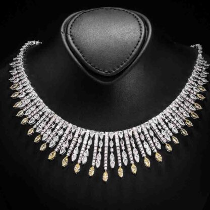 Omnia Lana Yellow Bridal Full Set in High Quality Zircon Stone Rhodium Plated - Image 2