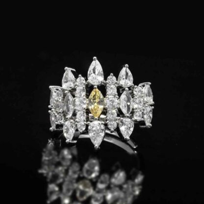Omnia Lana Yellow Bridal Full Set in High Quality Zircon Stone Rhodium Plated - Image 5