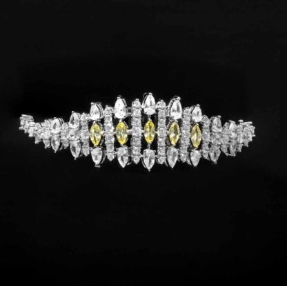 Omnia Lana Yellow Bridal Full Set in High Quality Zircon Stone Rhodium Plated - Image 4
