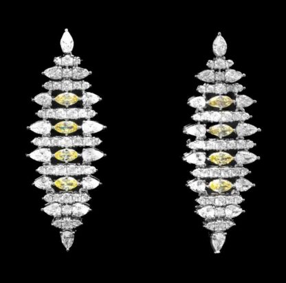 Omnia Lana Yellow Bridal Full Set in High Quality Zircon Stone Rhodium Plated - Image 3