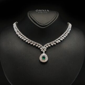 Valerie Green Luxury Bridal Full Set in High-Quality Rhodium-Plated Finish with Premium Zircon Stones