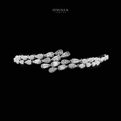 Omnia Dalilah White Bridal Set In Rhodium Plated with High Quality Zircon Stones - Image 5