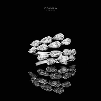Omnia Dalilah White Bridal Set In Rhodium Plated with High Quality Zircon Stones - Image 4