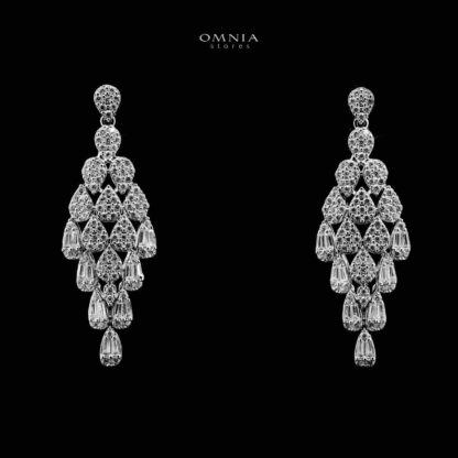 Omnia Dalilah White Bridal Set In Rhodium Plated with High Quality Zircon Stones - Image 3