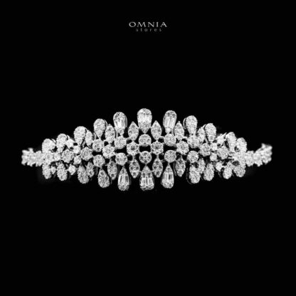 Omnia Taybah White Bridal Set In Rhodium Plated with High Quality Zircon Stones - Image 5