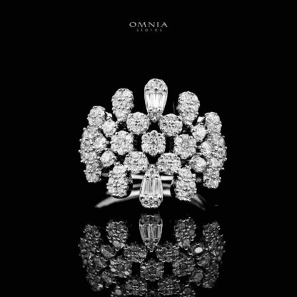 Omnia Taybah White Bridal Set In Rhodium Plated with High Quality Zircon Stones - Image 4