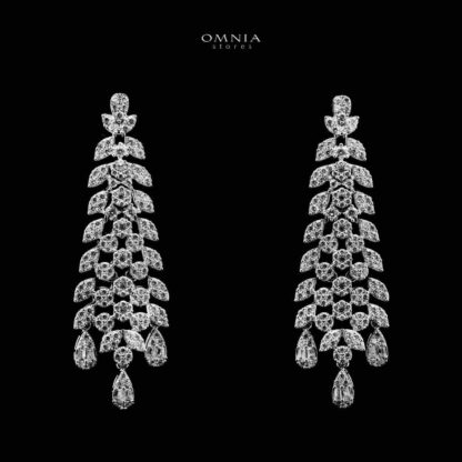 Omnia Taybah White Bridal Set In Rhodium Plated with High Quality Zircon Stones - Image 3